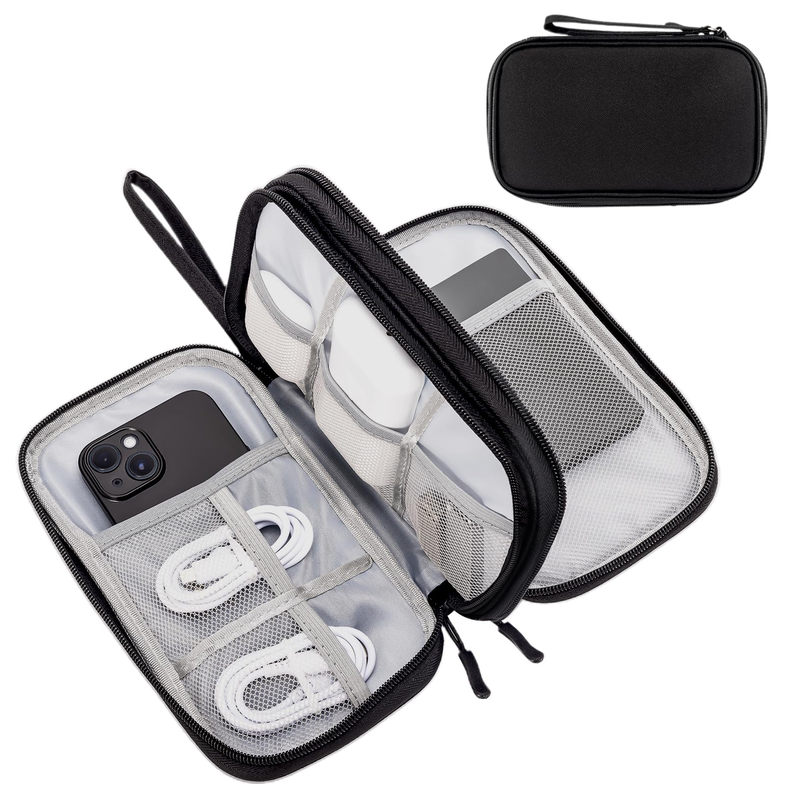 Amazon.co.jp: ProCase ガジェットポーチ 3層大容量 充電器やケーブル